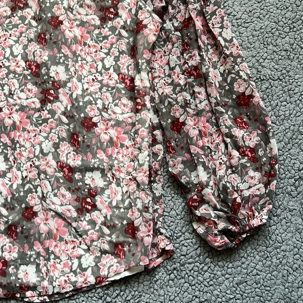 Womens Long Sleeve Boho Casual Floral Dressy Blouse Top - Picture 10 of 14